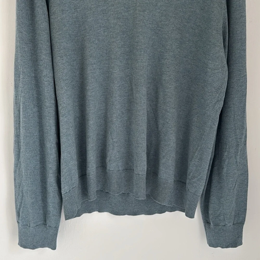 Banana Republic Sweater Mens Large Silk Cashmere V Neck Long Sleeve Gray Knit